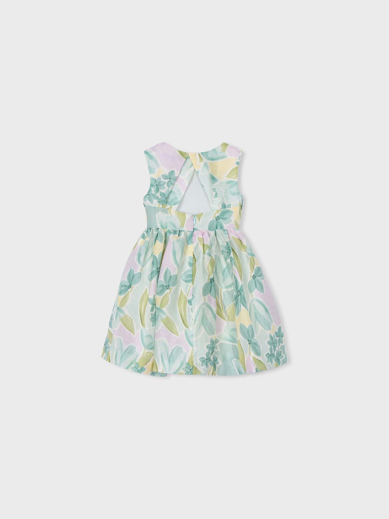 Vestido Estampado com Laço