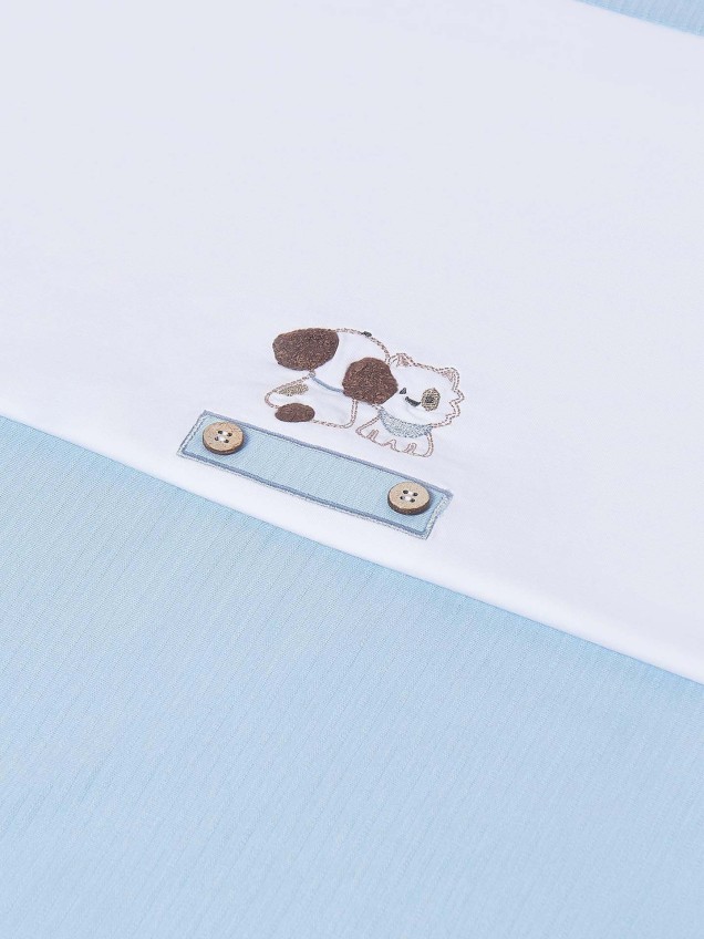 Manta com Bordado e Riscas