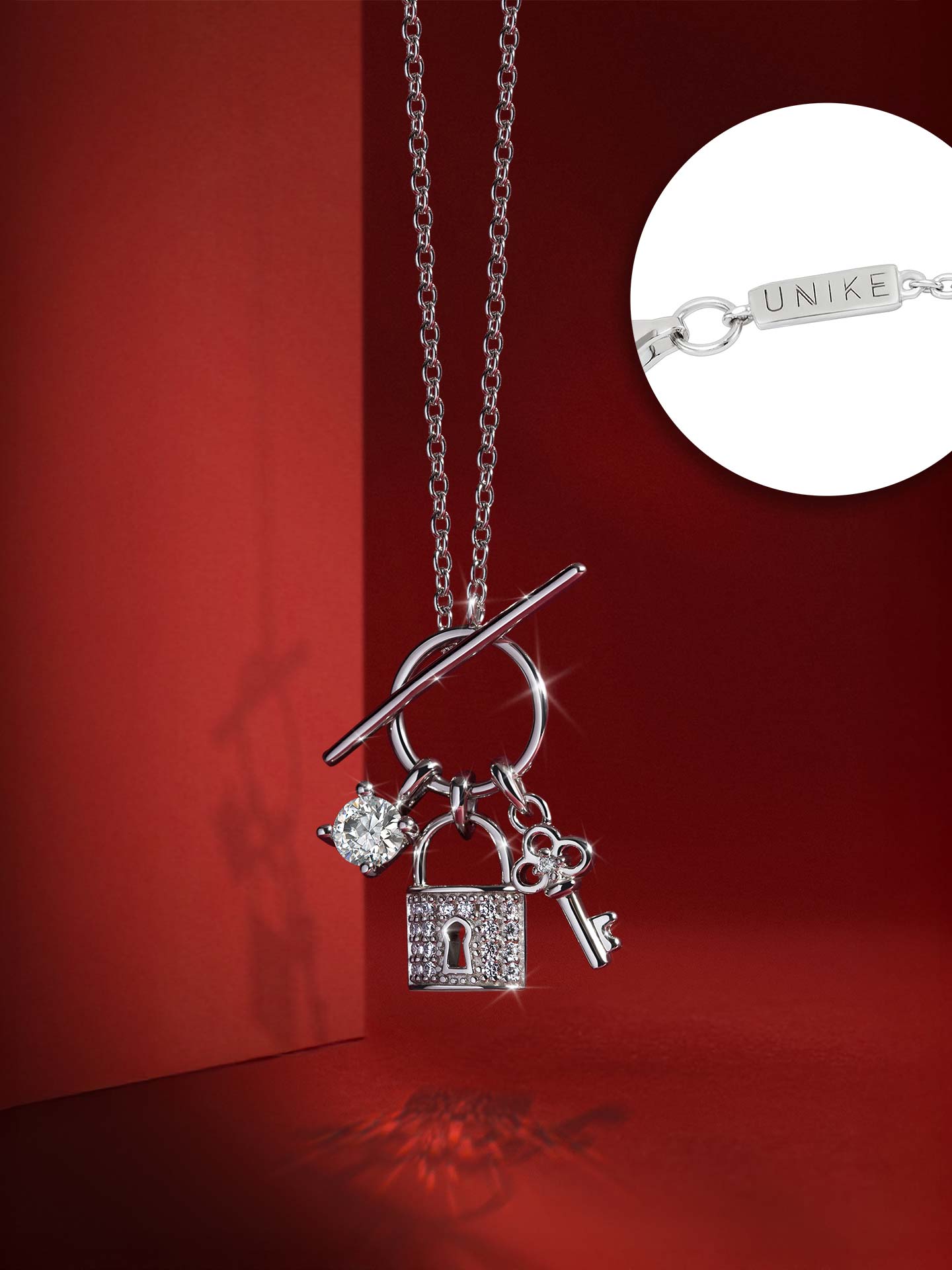 Colar Dia dos Namorados Chave & Cadeado