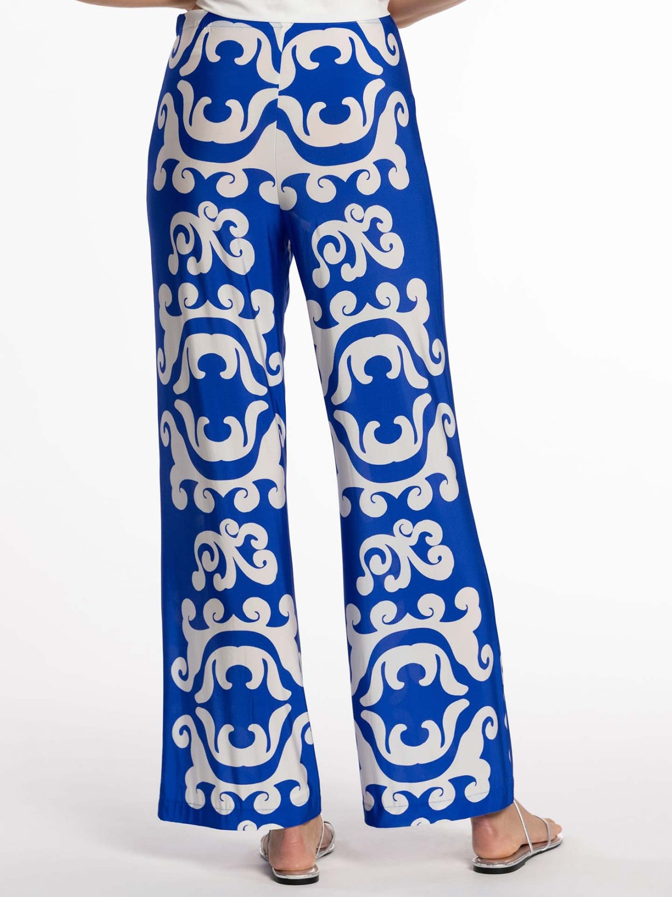 Calças de Malha Fluida com Padrão