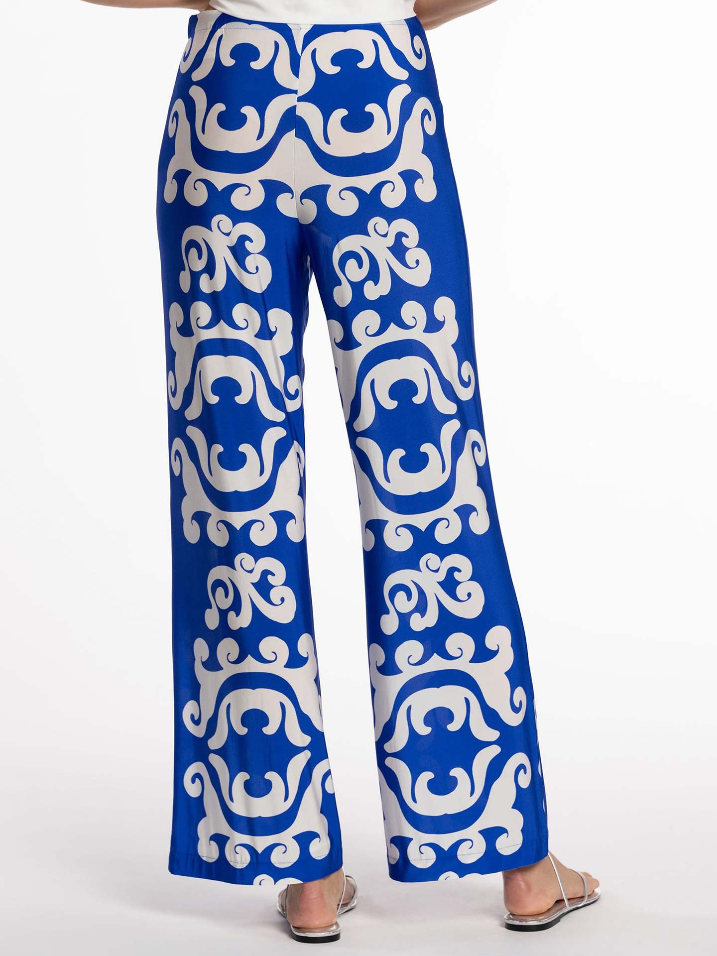 Calças de Malha Fluida com Padrão