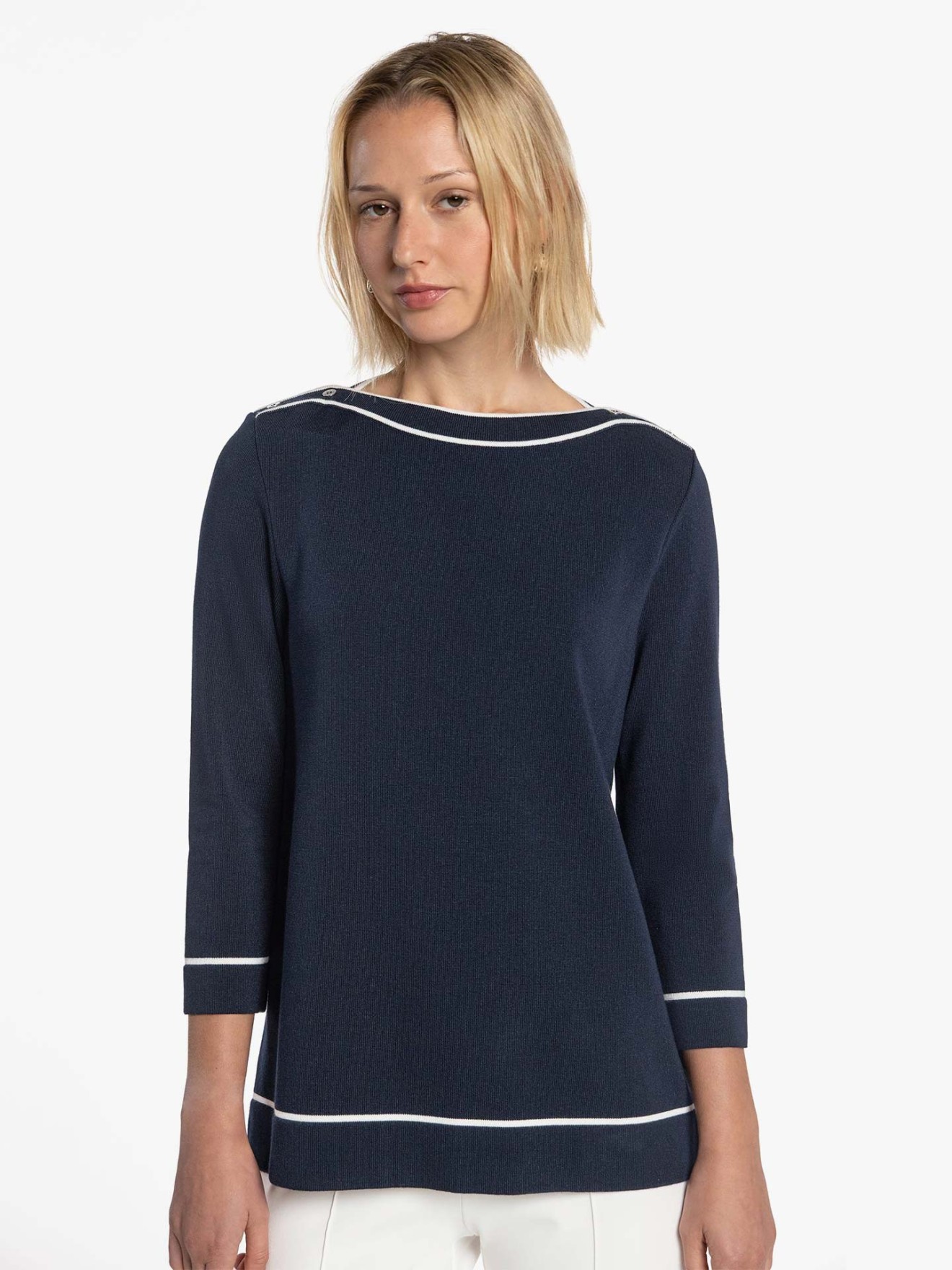 Camisola de Malha com Decote Barco