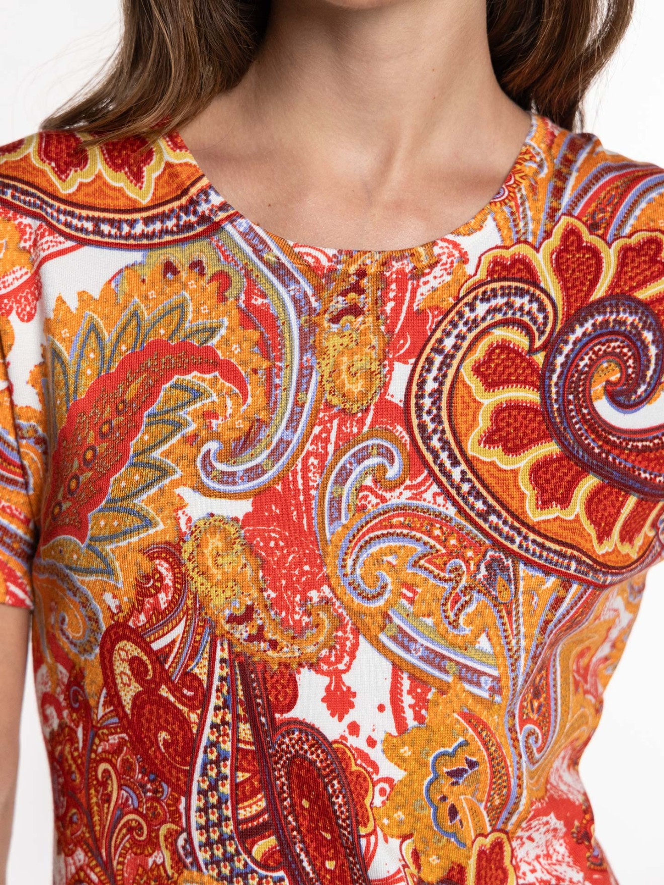 T-shirt de Malha com Padr�o Paisley