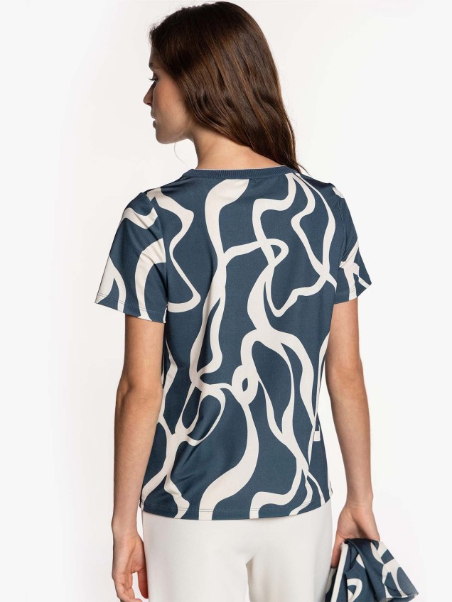 T-shirt com Padrão Abstrato