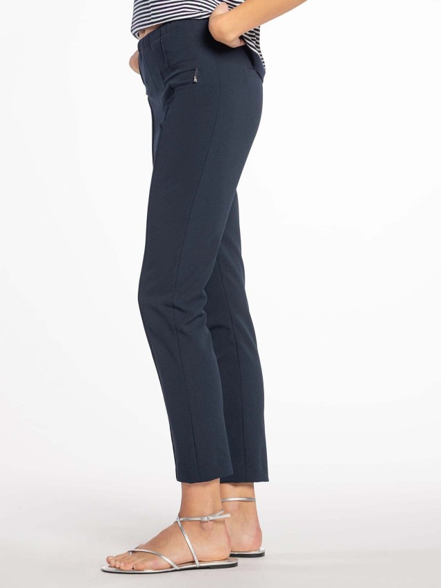 Calça Skinny Cropped de Sarja