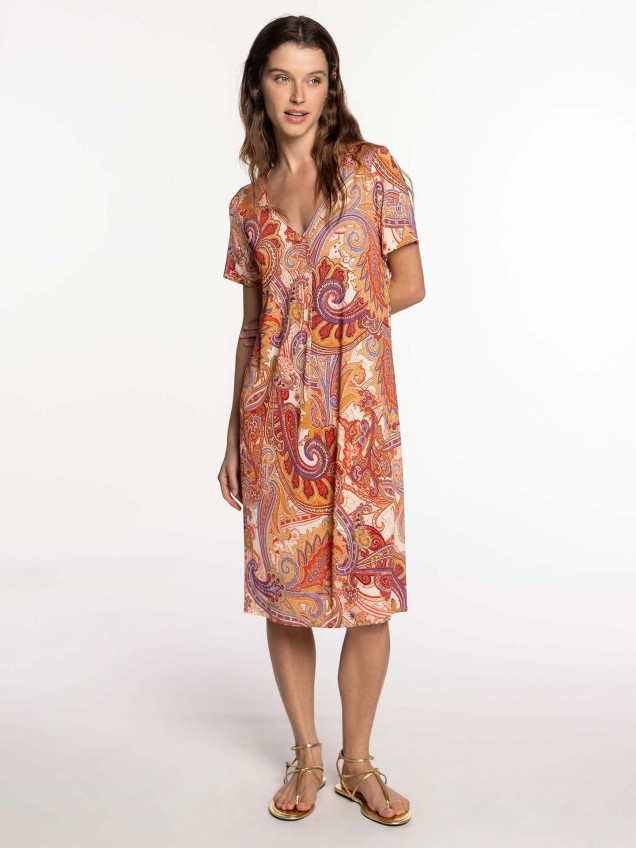 Vestido de Malha com Padrão