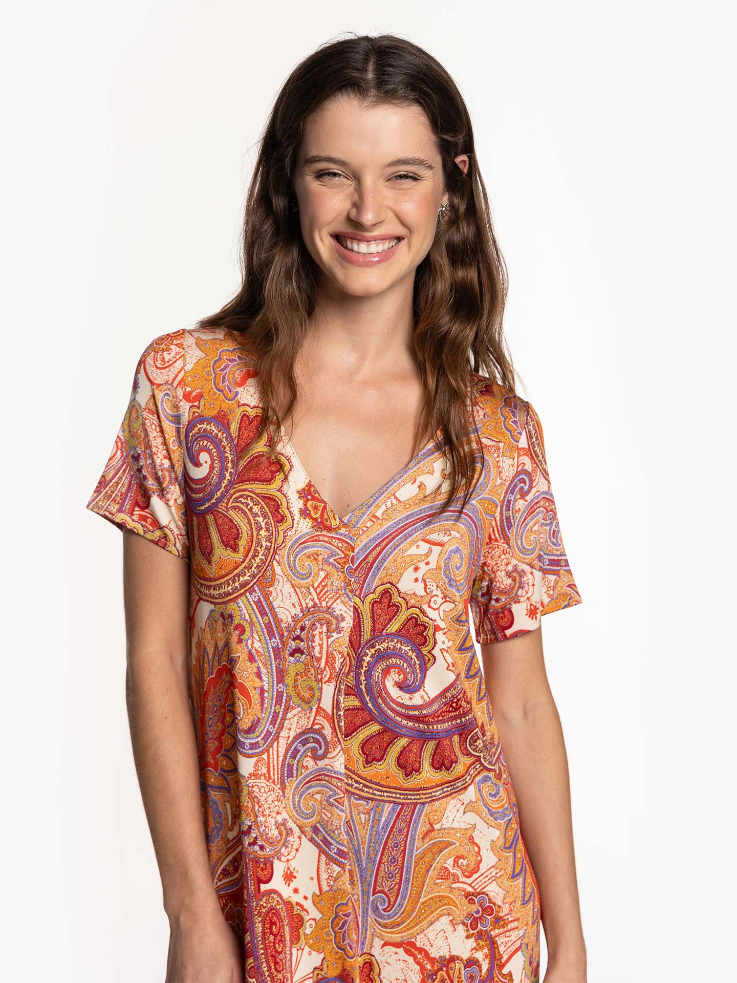 Vestido de Malha com Padrão