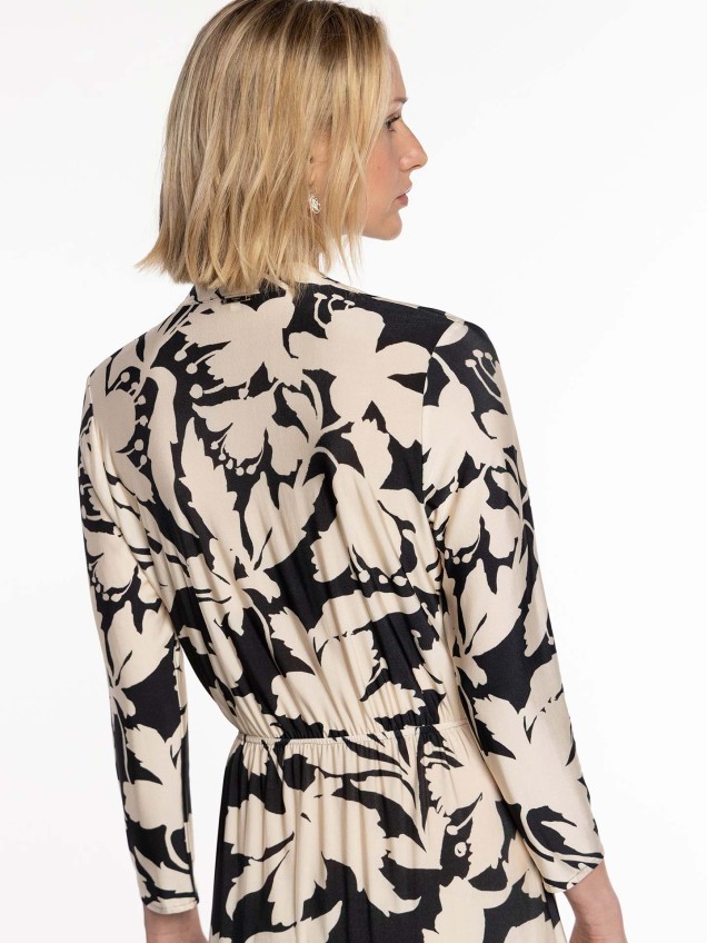 Vestido com Padrão Floral