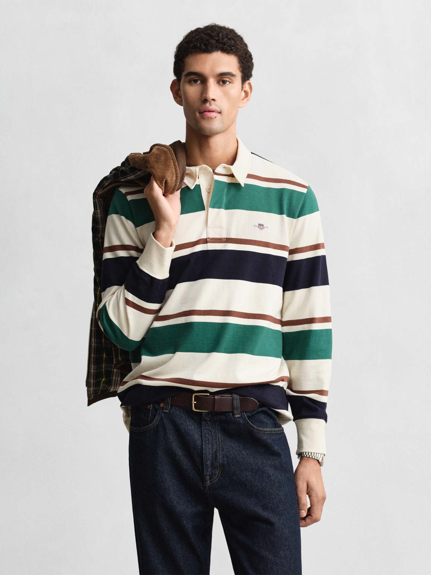 Polo de Manga às Riscas