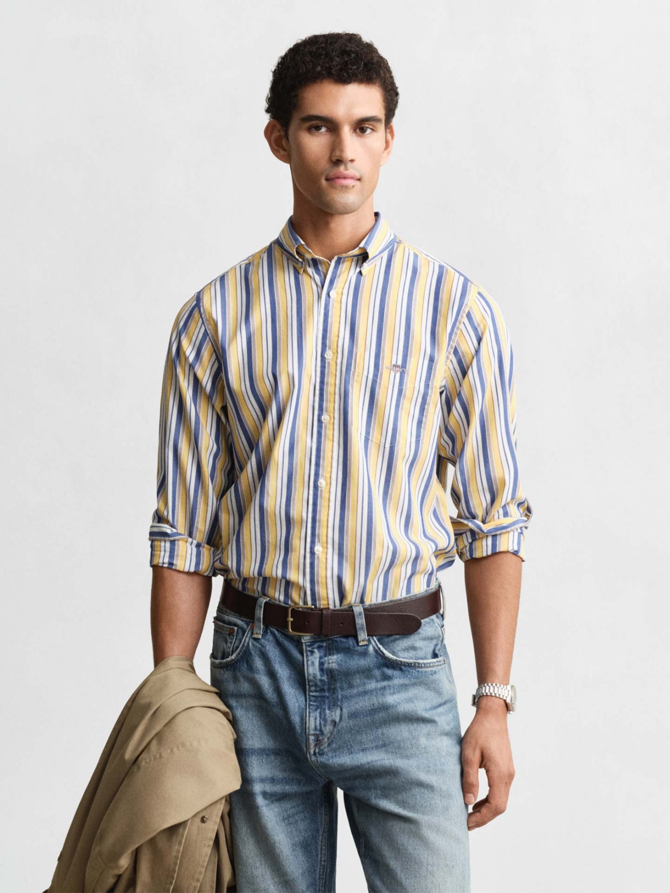 Camisa �s Riscas Regular Fit