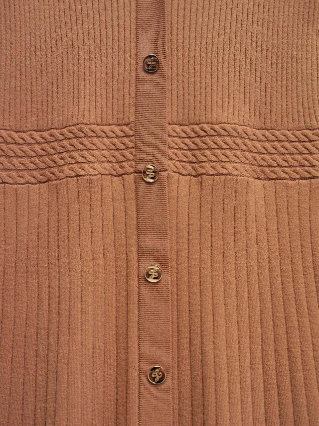 Vestido Midi de Malha Canelada