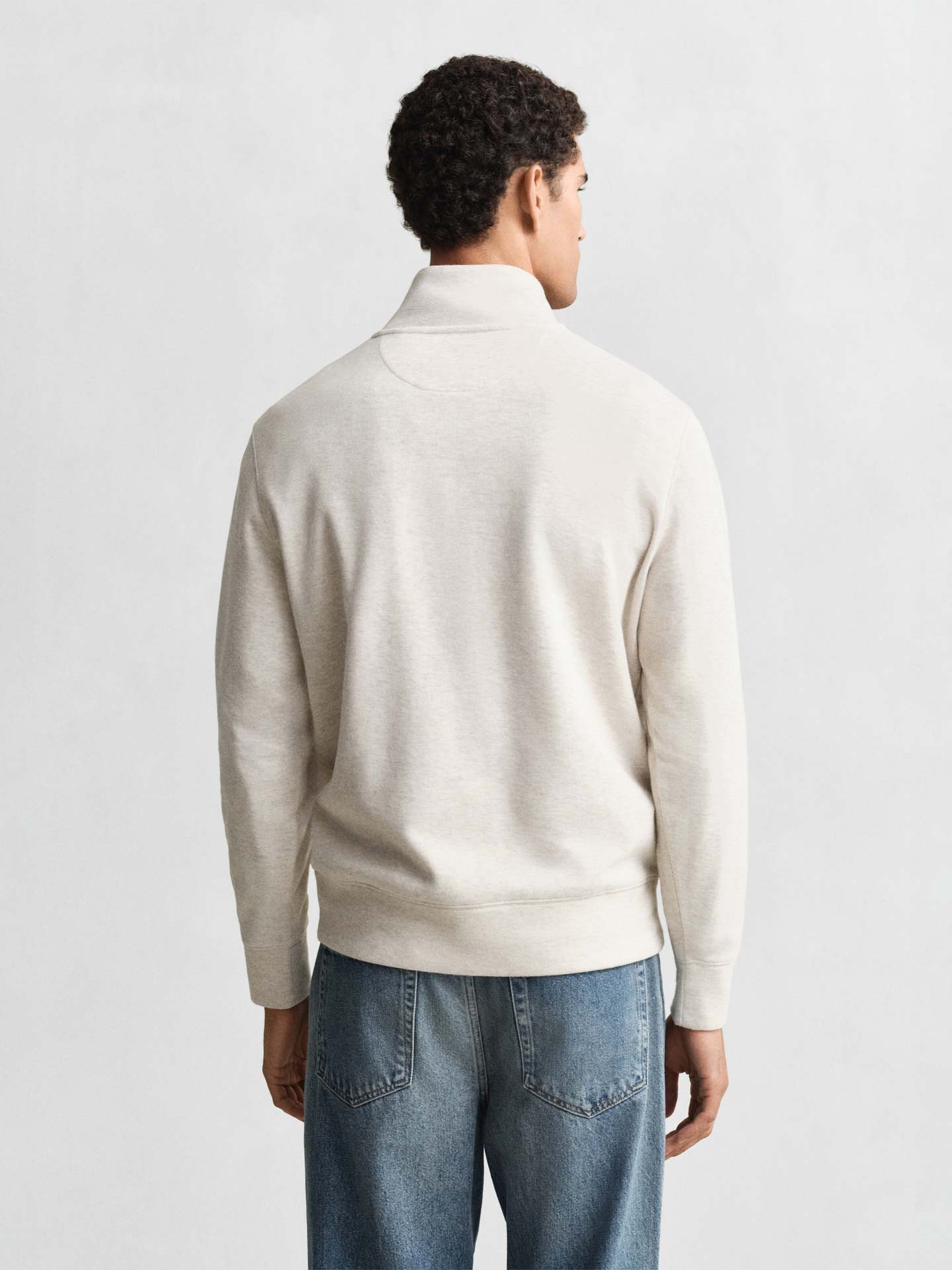 Sweatshirt com Gola de Meio Fecho