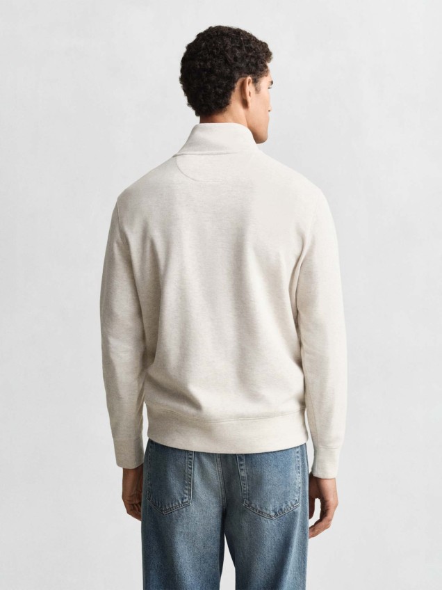 Sweatshirt com Gola de Meio Fecho