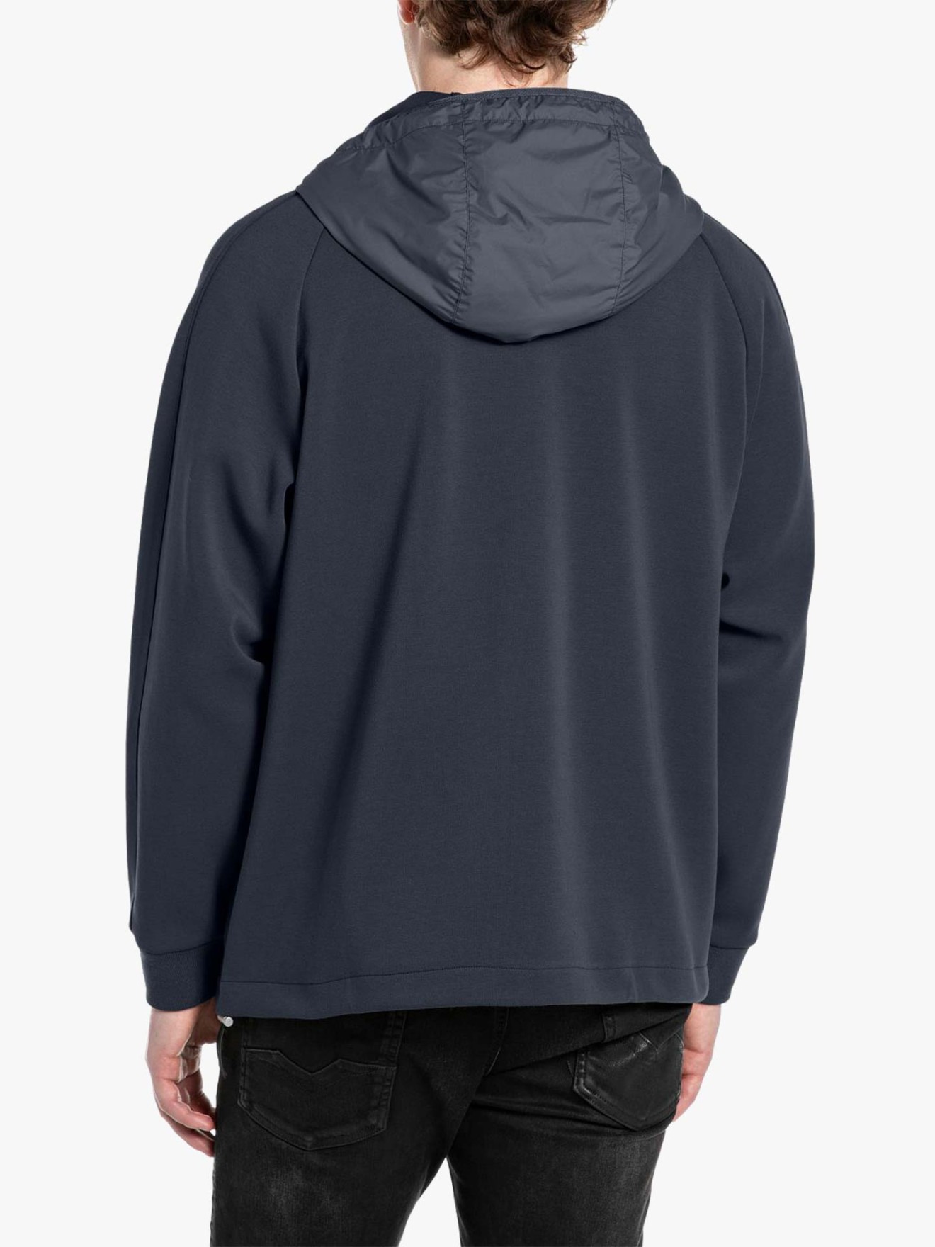 Sweatshirt Técnica com Capuz e Meio Fecho