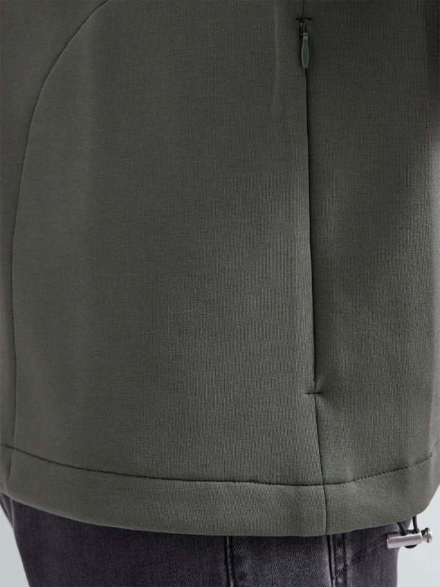 Sweatshirt Técnica com Capuz e Meio Fecho