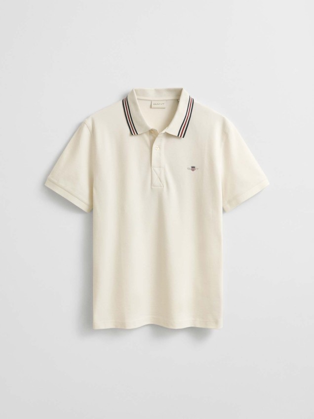 Polo de Manga Curta com Riscas