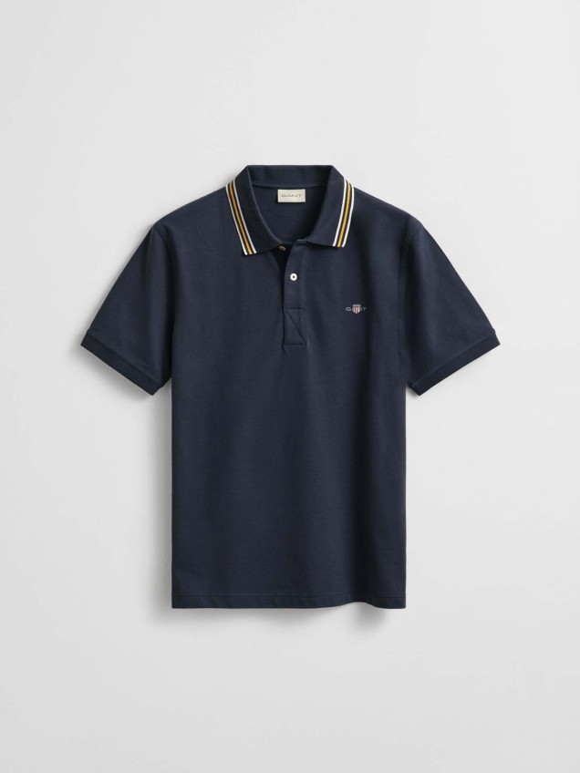 Polo de Manga Curta com Riscas