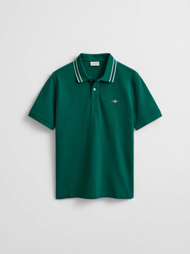 Polo de Manga Curta com Riscas