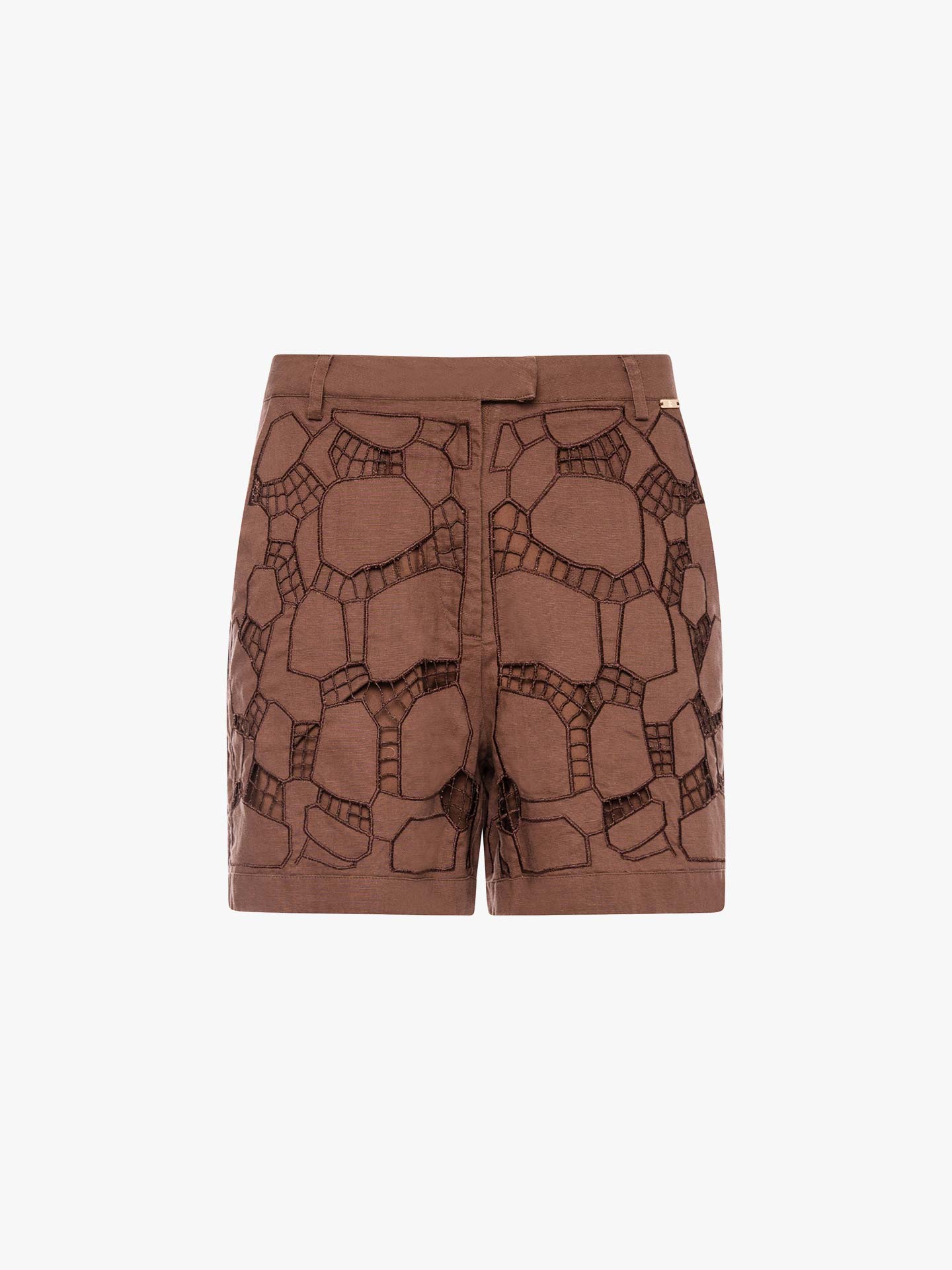 Calções com Padrão Geométrico Recortado