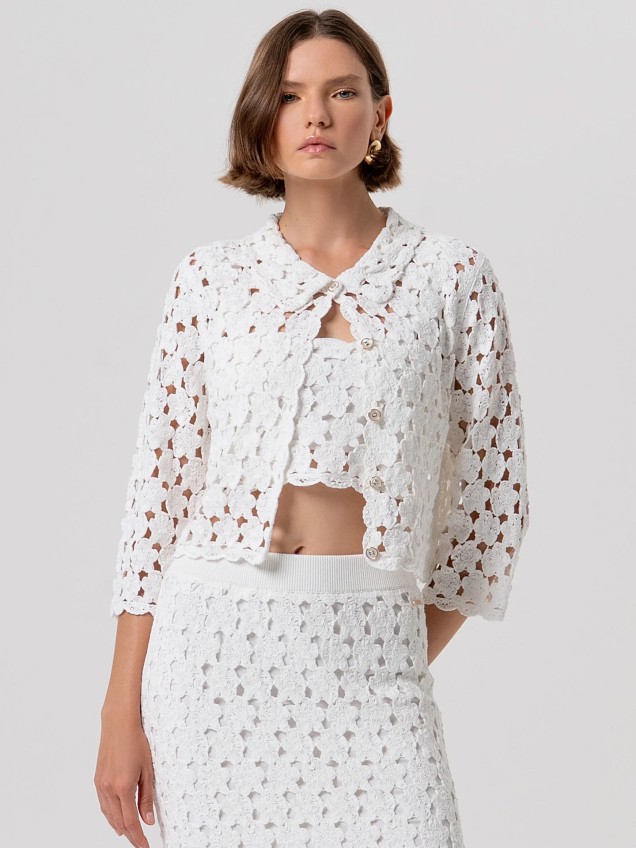 Casaco de Malha Crochet