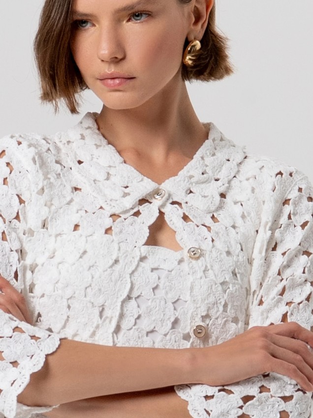 Casaco de Malha Crochet