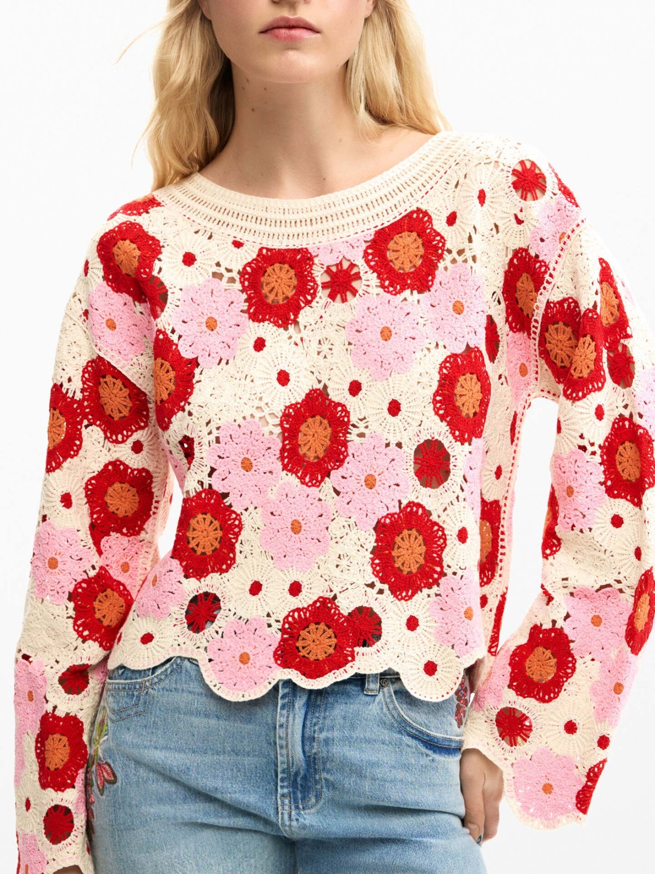 Camisola em Croch� com Padr�o