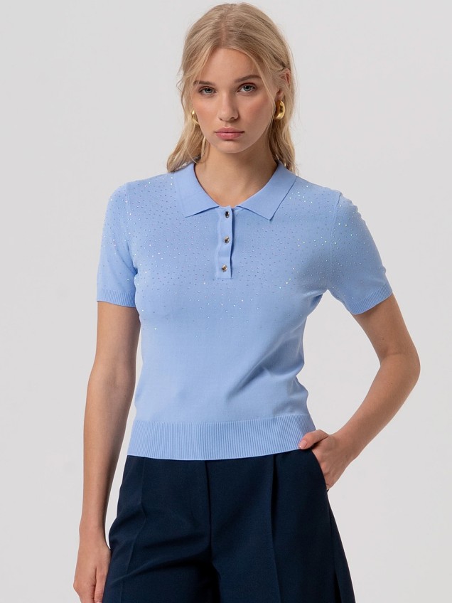 Polo de Malha com Aplica��es de Brilhantes