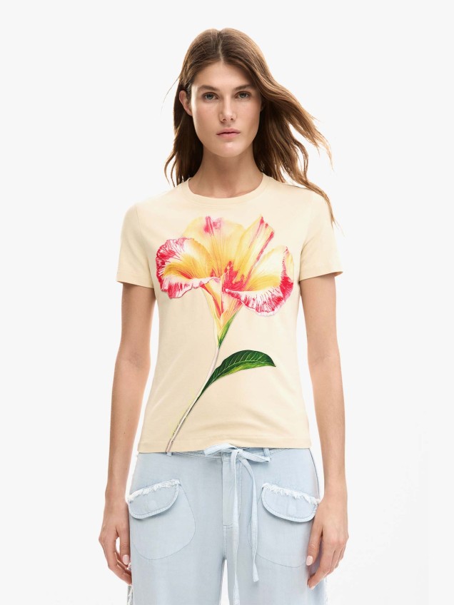 T-shirt Slim Fit com Estampado Floral