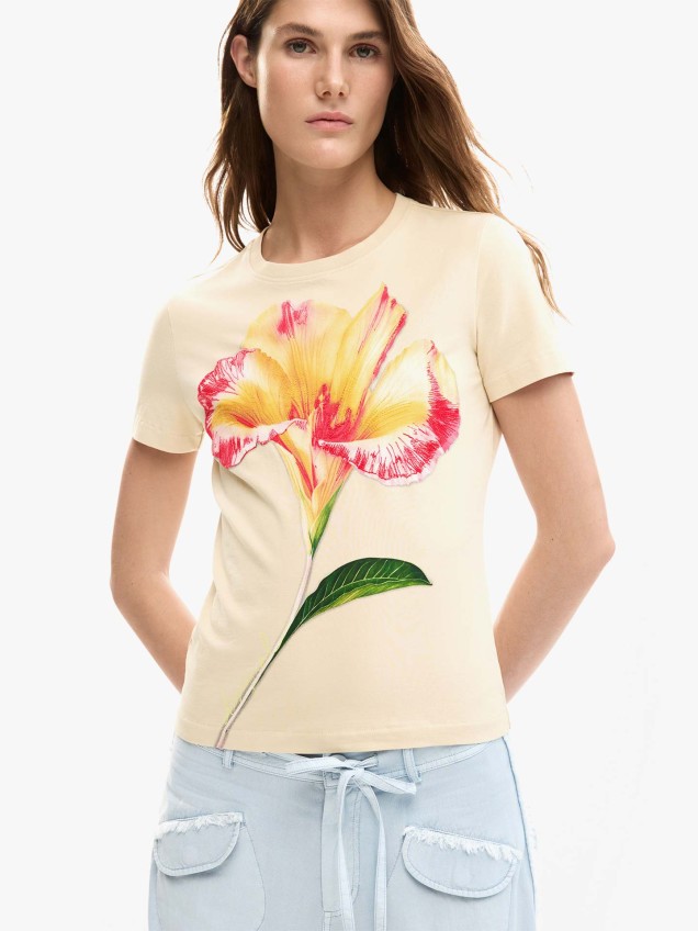 T-shirt Slim Fit com Estampado Floral