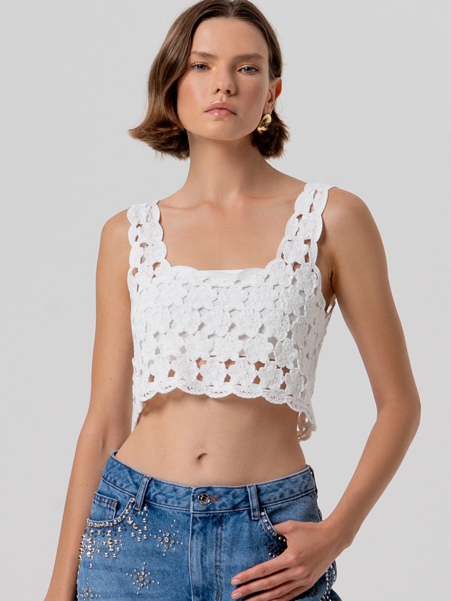 Top Curto de Crochet