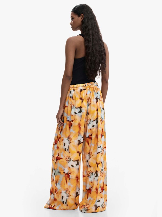 Calças Fluidas com Estampado