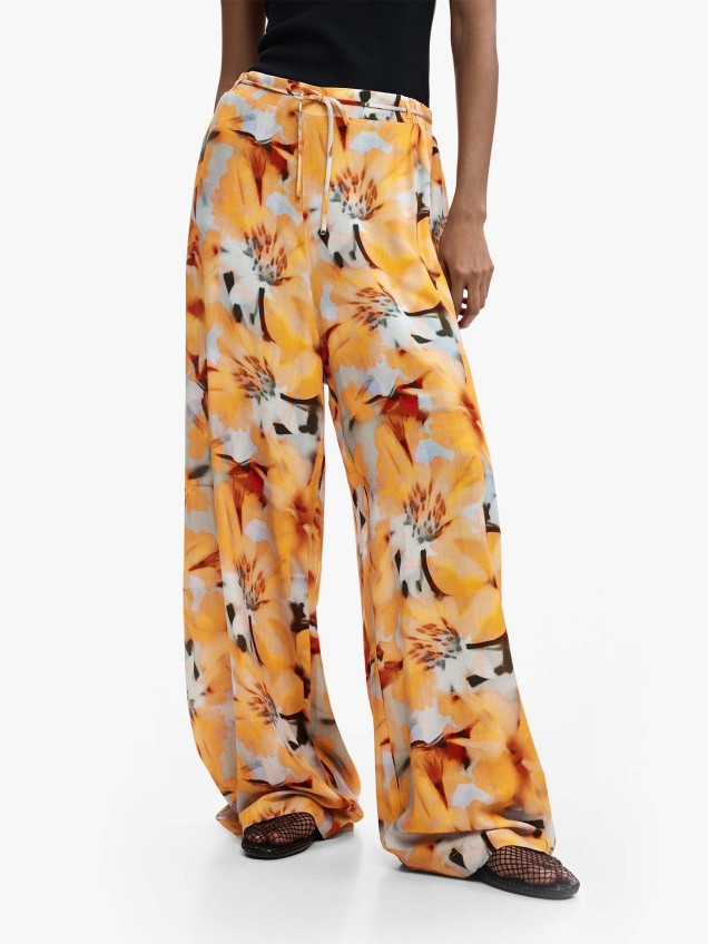 Calças Fluidas com Estampado
