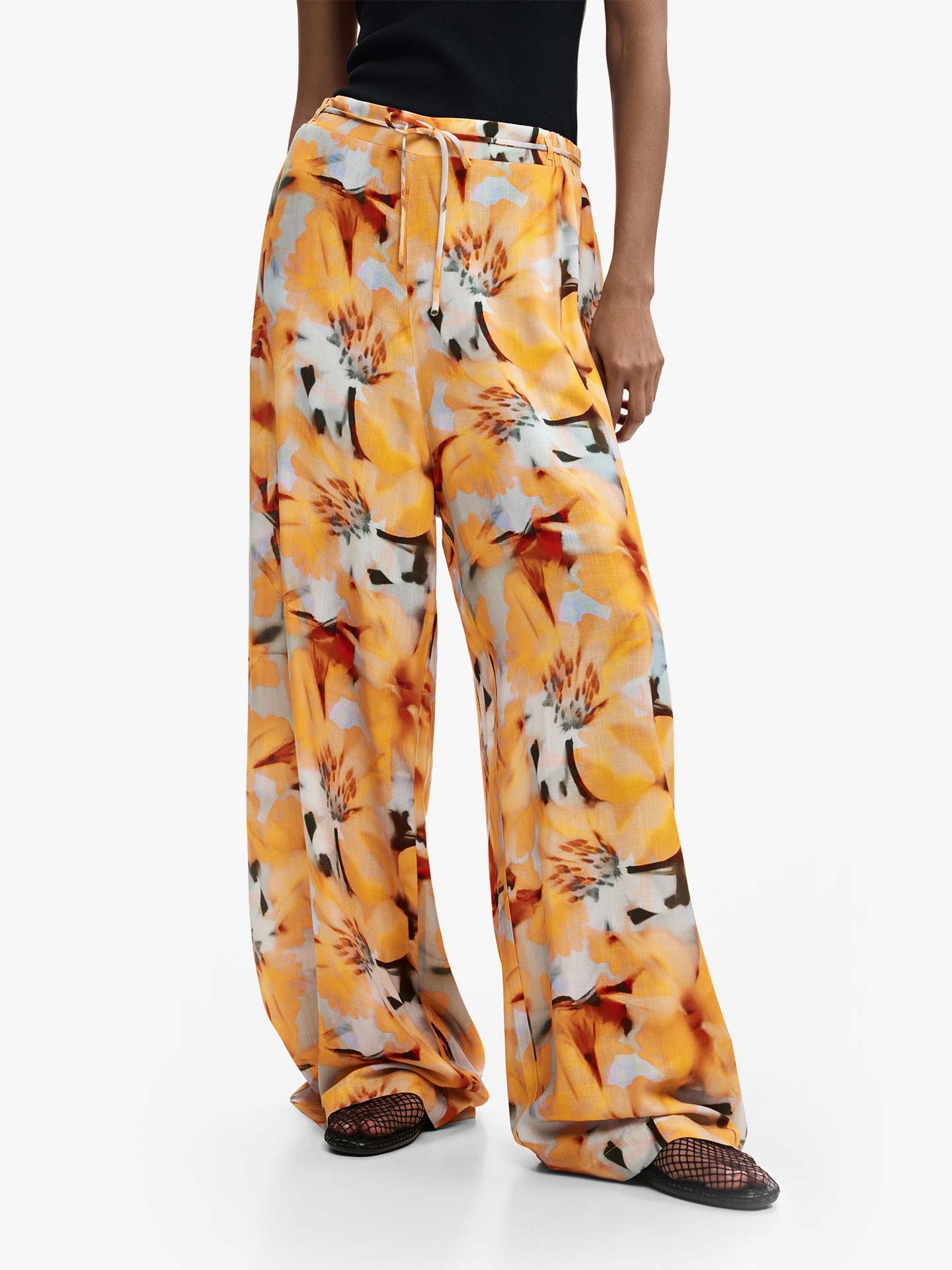Calças Fluidas com Estampado