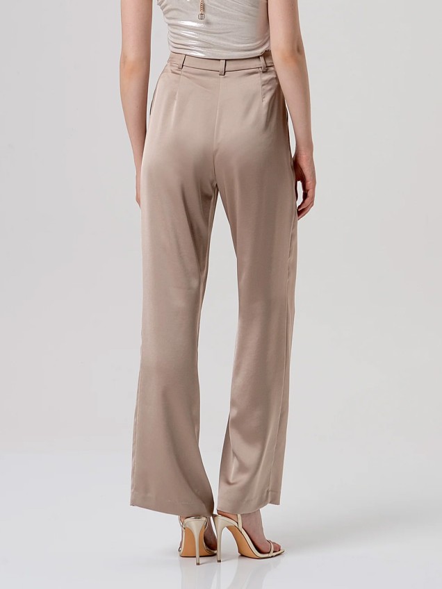 Calças de Perna Larga Acetinadas