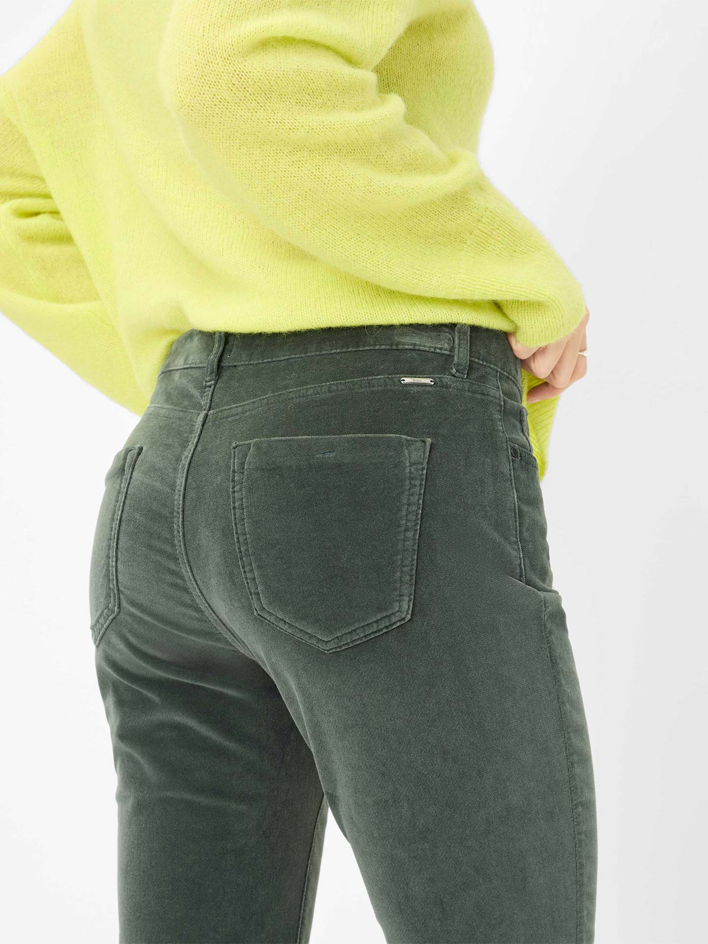 Calças de Veludo Canelado High Waist