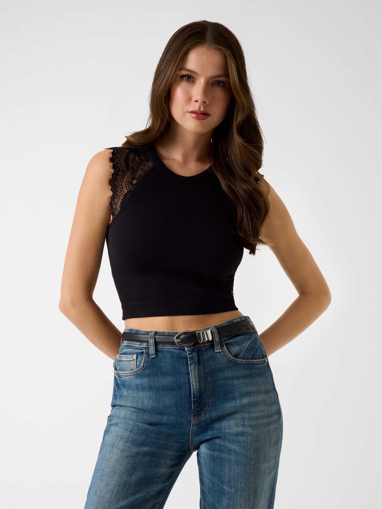 Top Cropped de Malha Canelada
