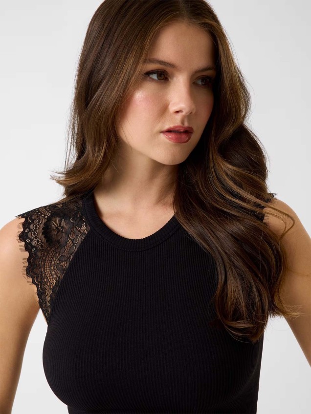 Top Cropped de Malha Canelada