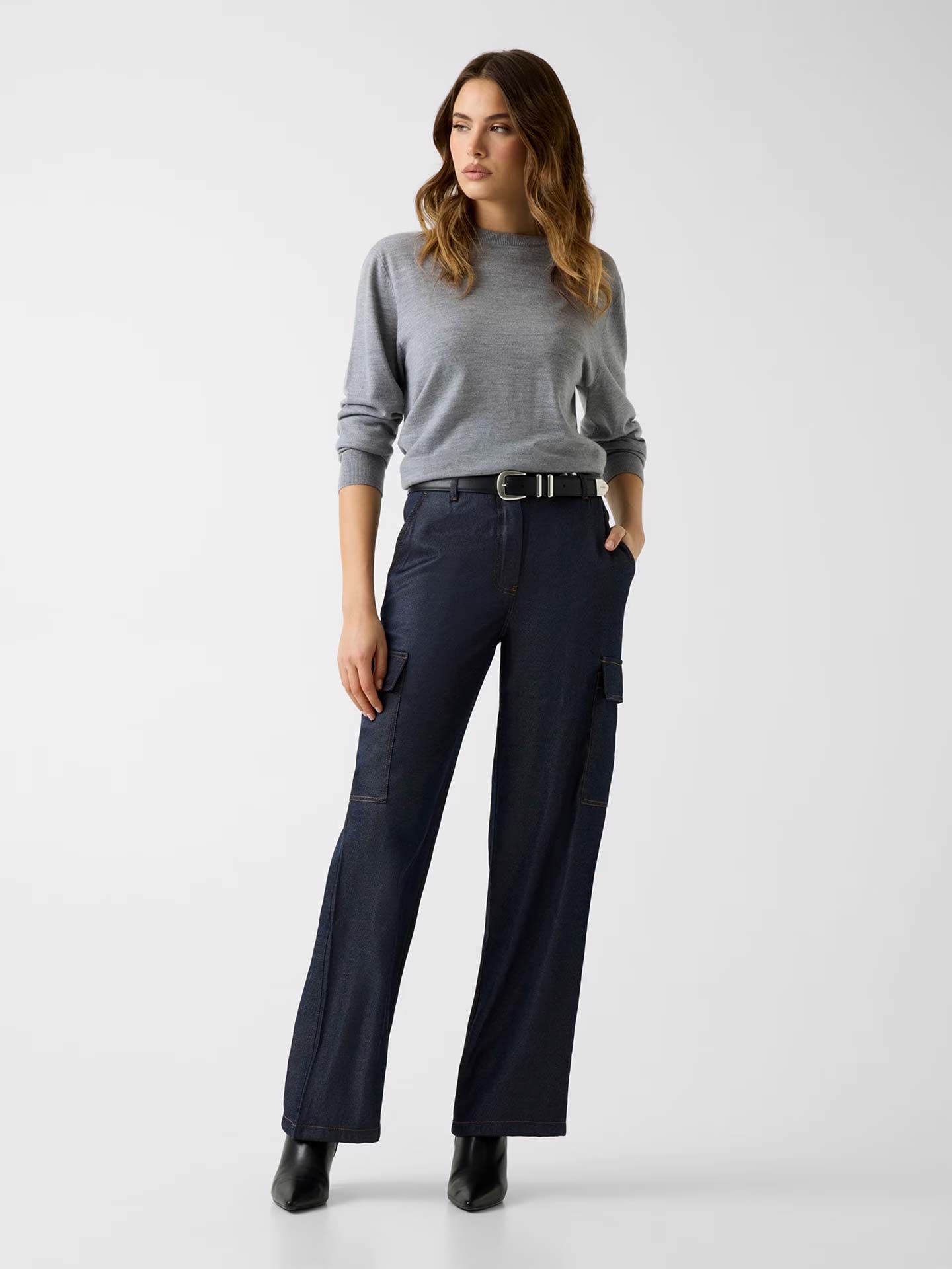 Calça Cargo de Perna Larga Regine