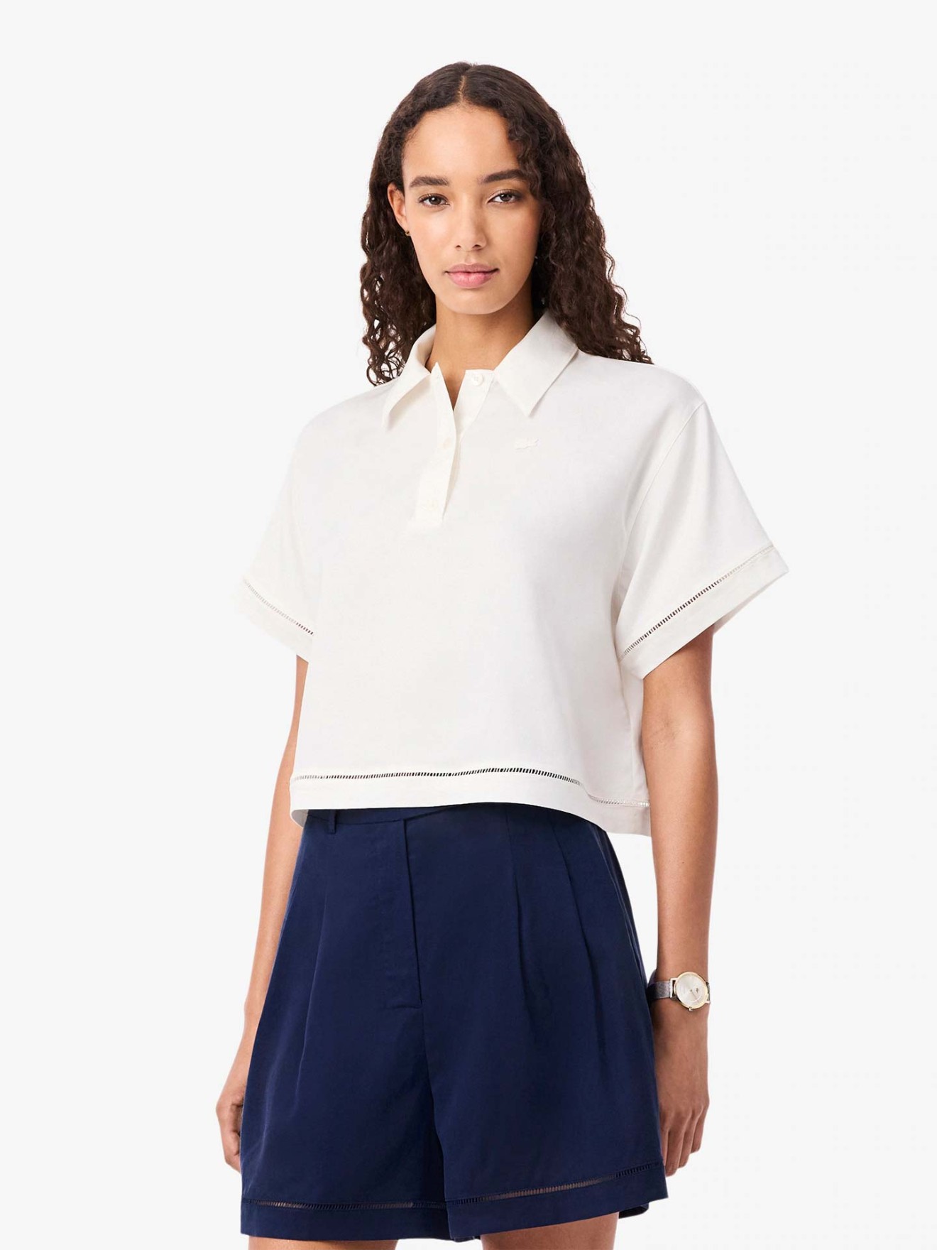 Polo Oversized com Detalhes em Renda