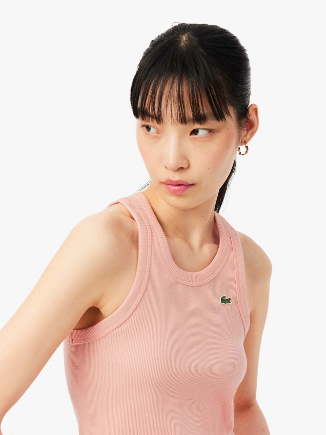 Top sem Mangas em Algodão Slim Fit