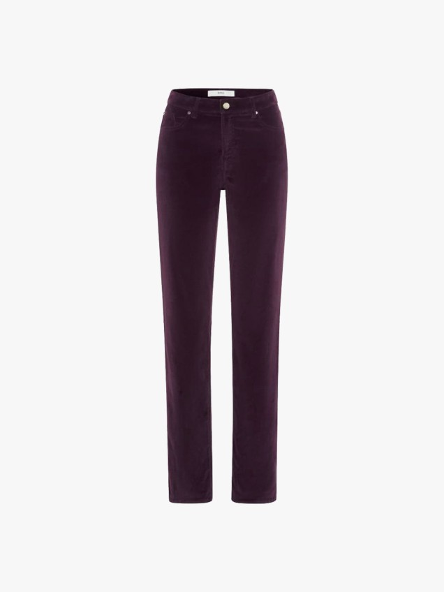Cal�as de Veludo Canelado High Waist