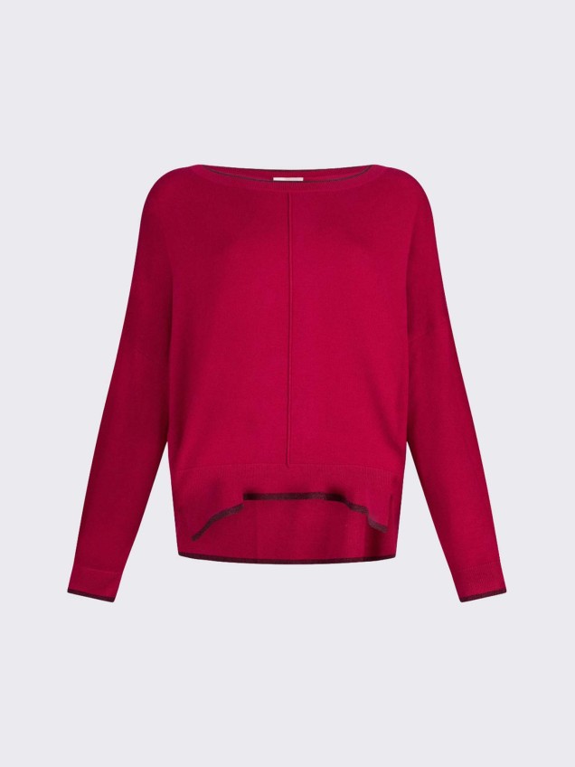 Camisola de Malha com Decote de Barco