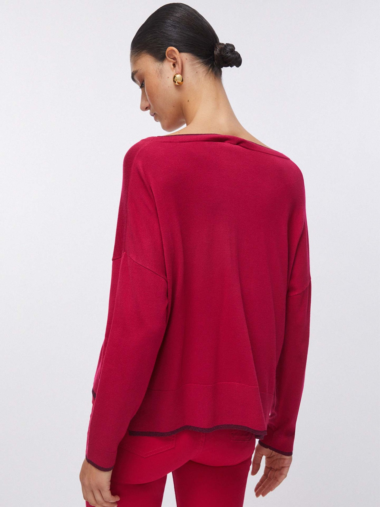 Camisola de Malha com Decote de Barco