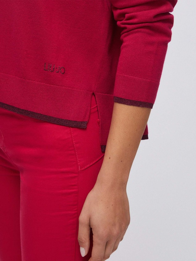 Camisola de Malha com Decote de Barco