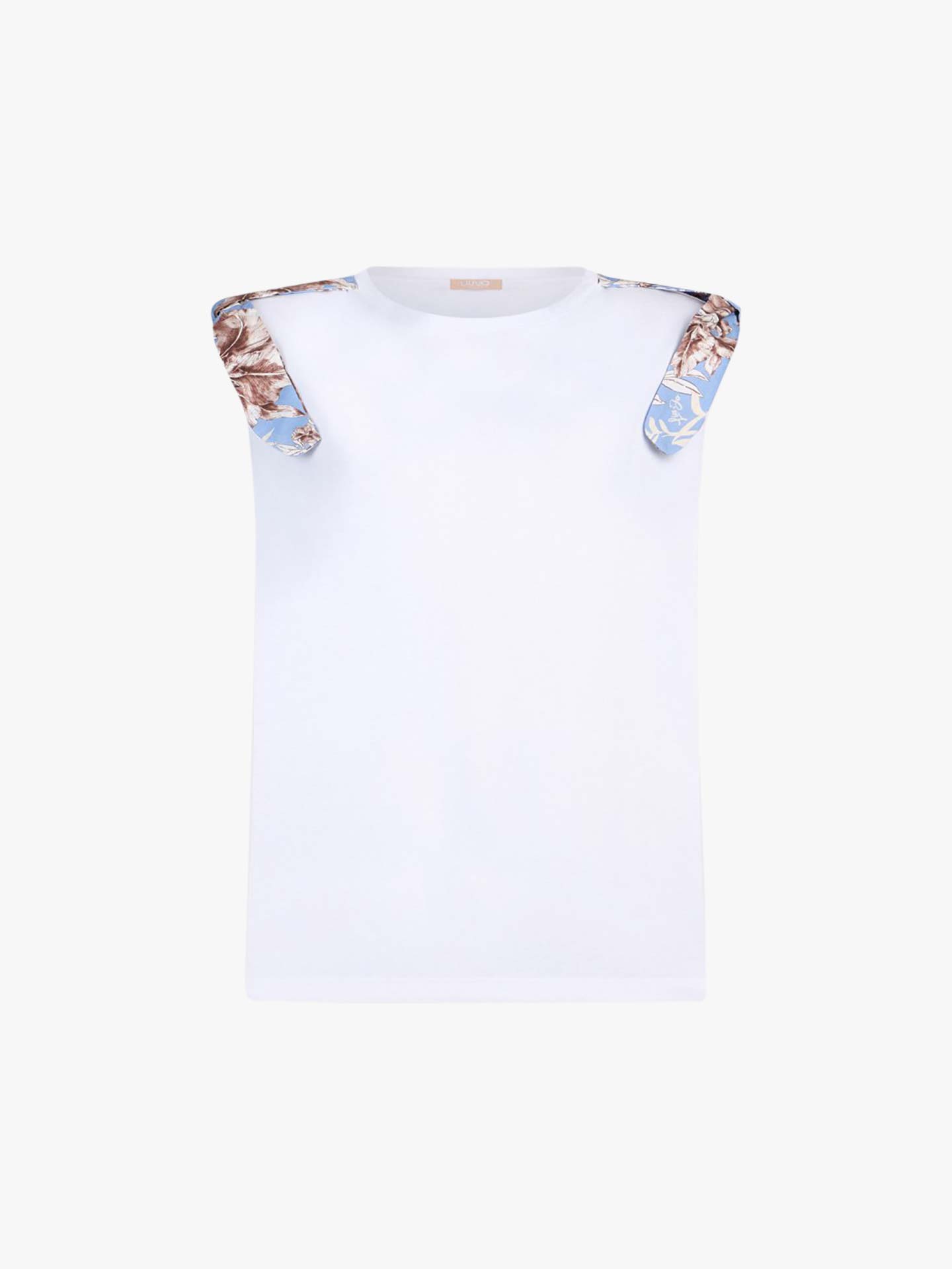 T-shirt com Ombreiras e Laços