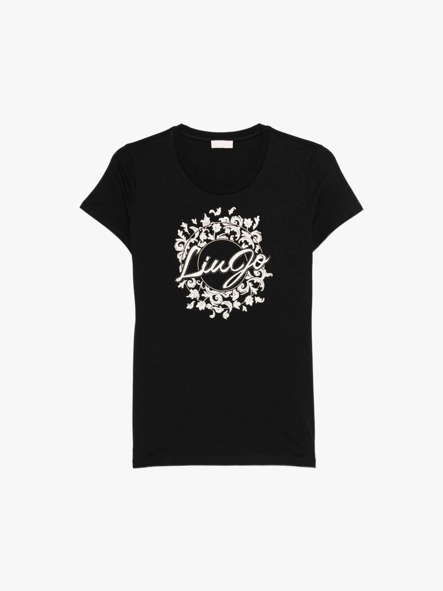 T-shirt com Estampado Floral e Brilhantes