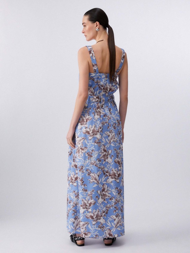 Vestido Comprido com Padrão Floral