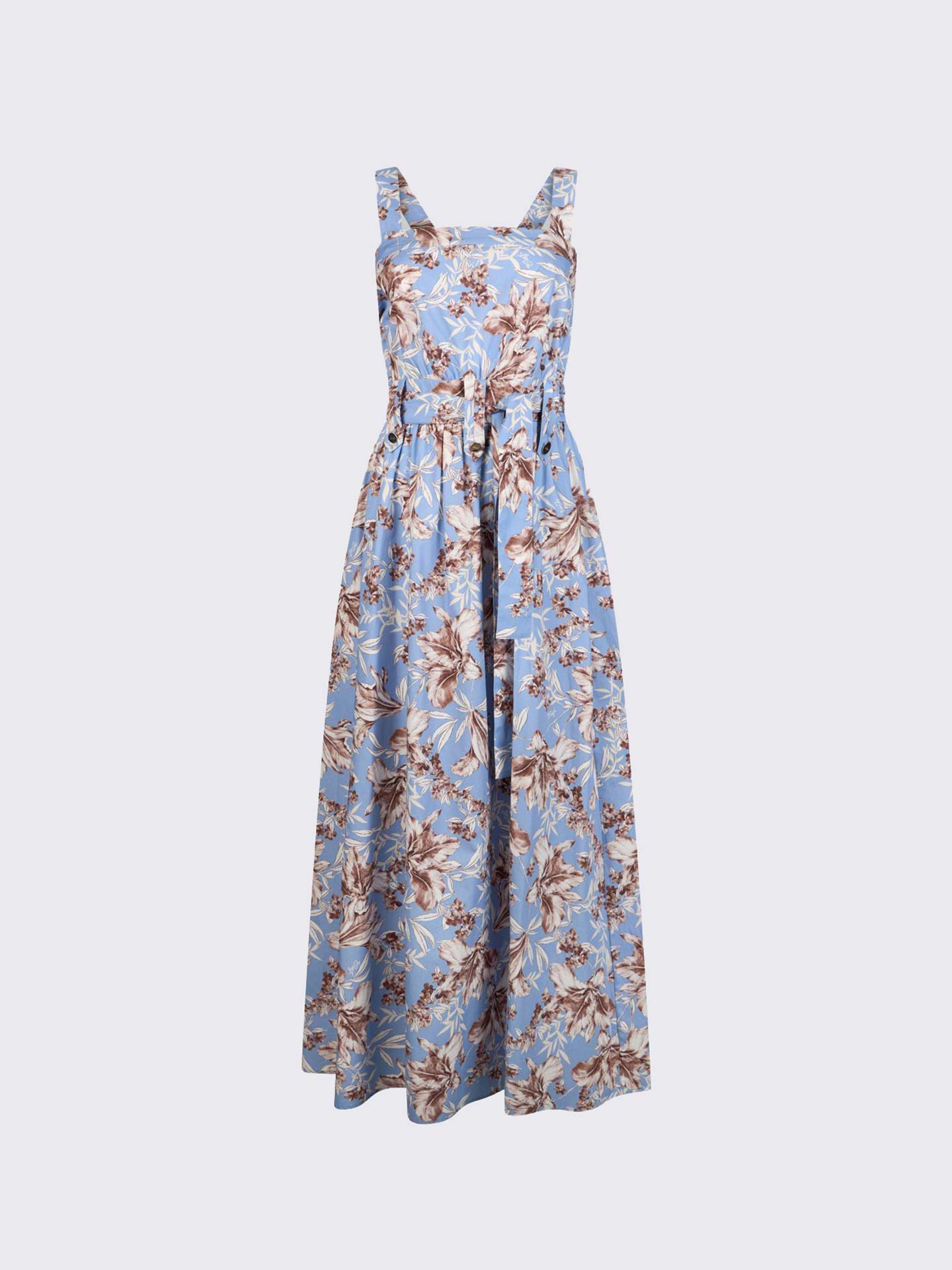 Vestido Comprido com Padrão Floral