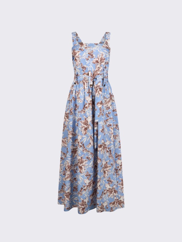 Vestido Comprido com Padrão Floral