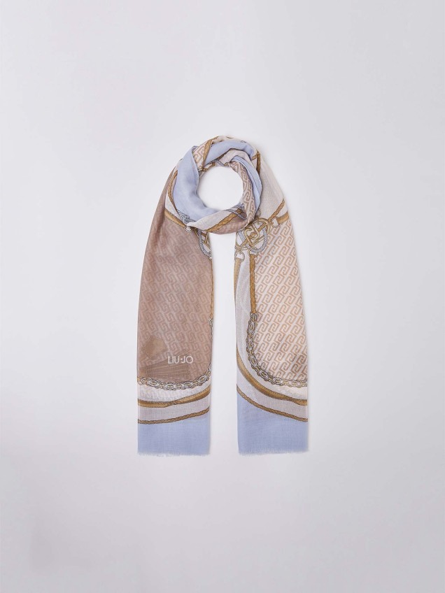 Echarpe com Estampado de Monograma